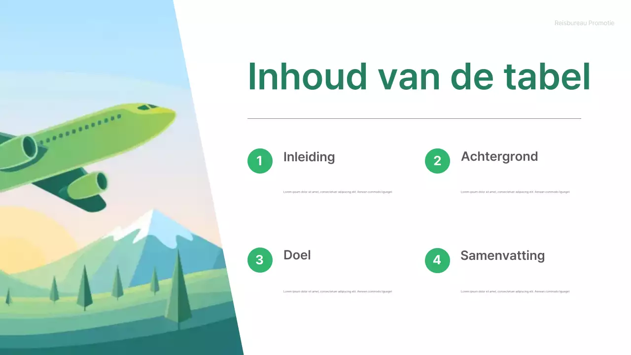 Presentatie over groen en modern reizen