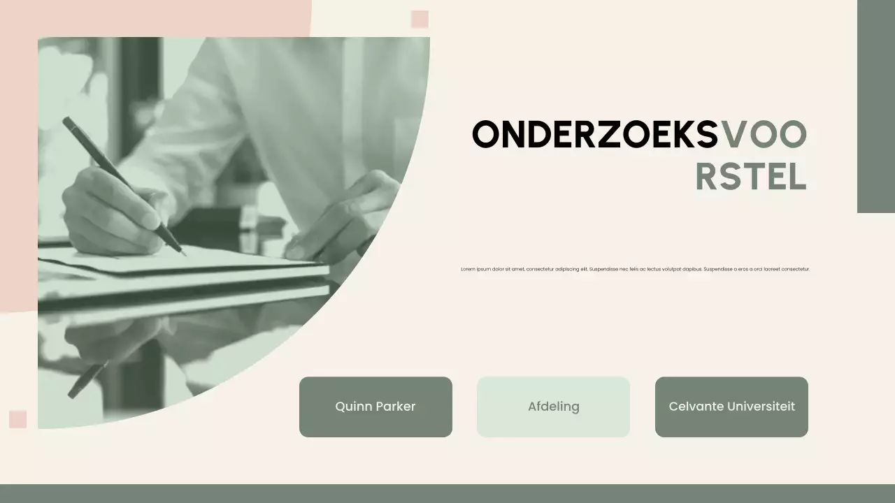 Presentatie van het onderzoeksvoorstel