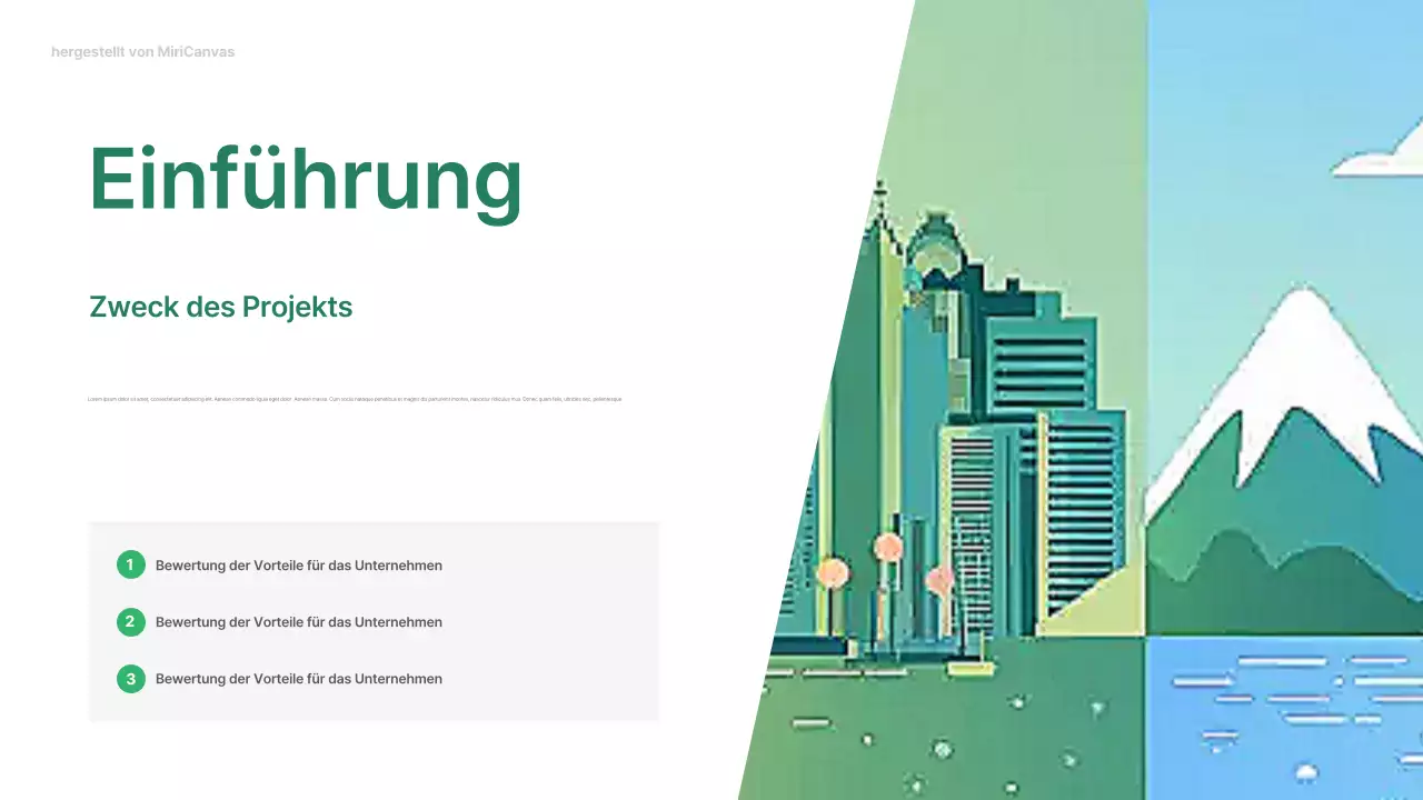 Grünes, modernes Reisen Präsentation