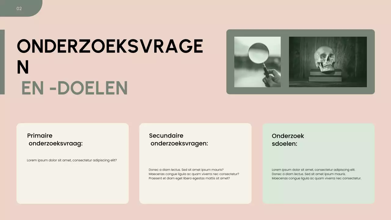 Presentatie van het onderzoeksvoorstel