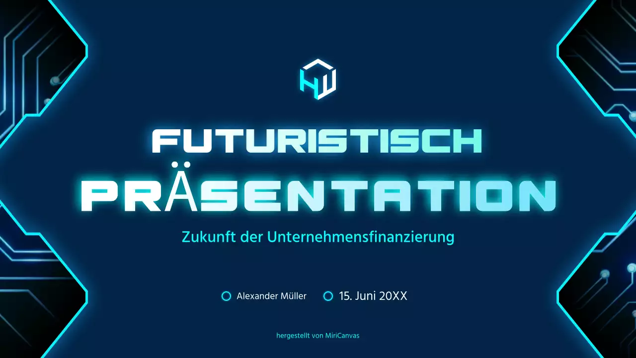 Blaue futuristische Finanzpräsentation
