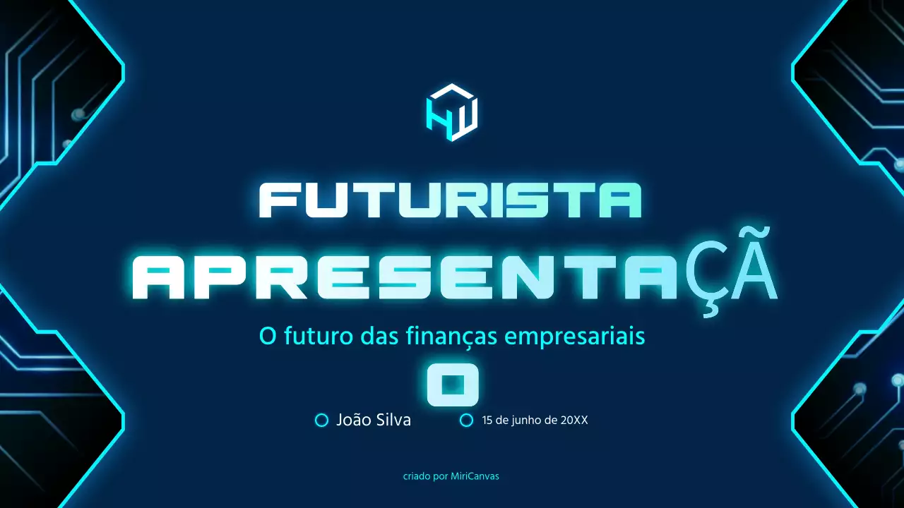 Apresentação de Finanças Futuristas Azuis