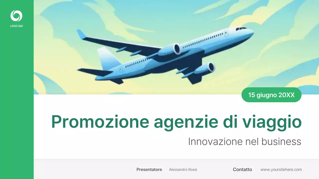 Presentazione del viaggio moderno e verde