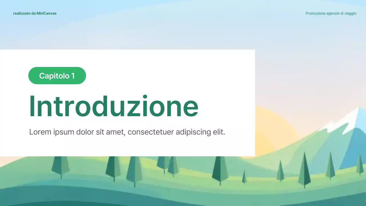 Presentazione del viaggio moderno e verde