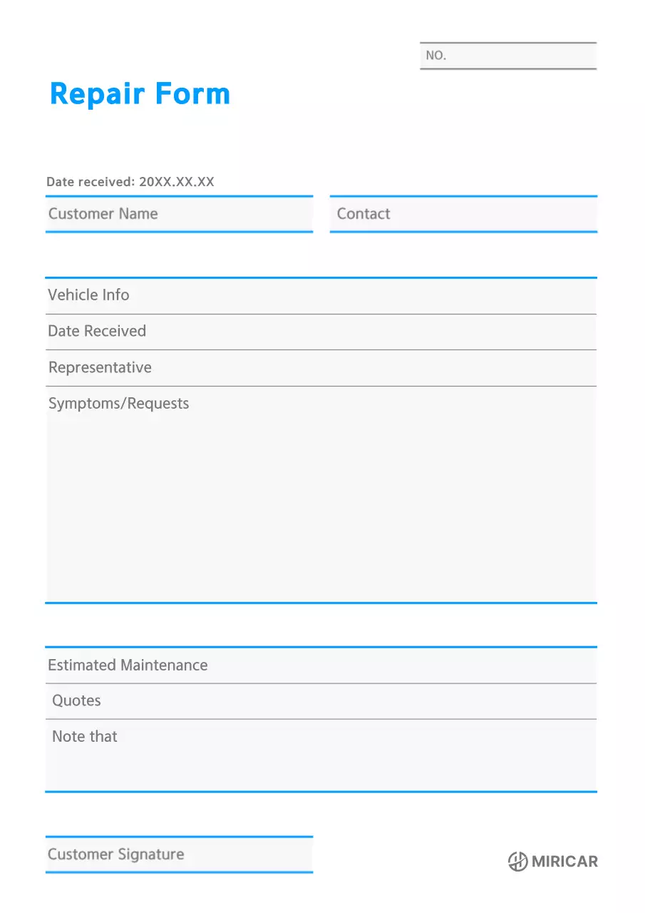 Sổ tay sửa chữa xe đơn giản màu xanh