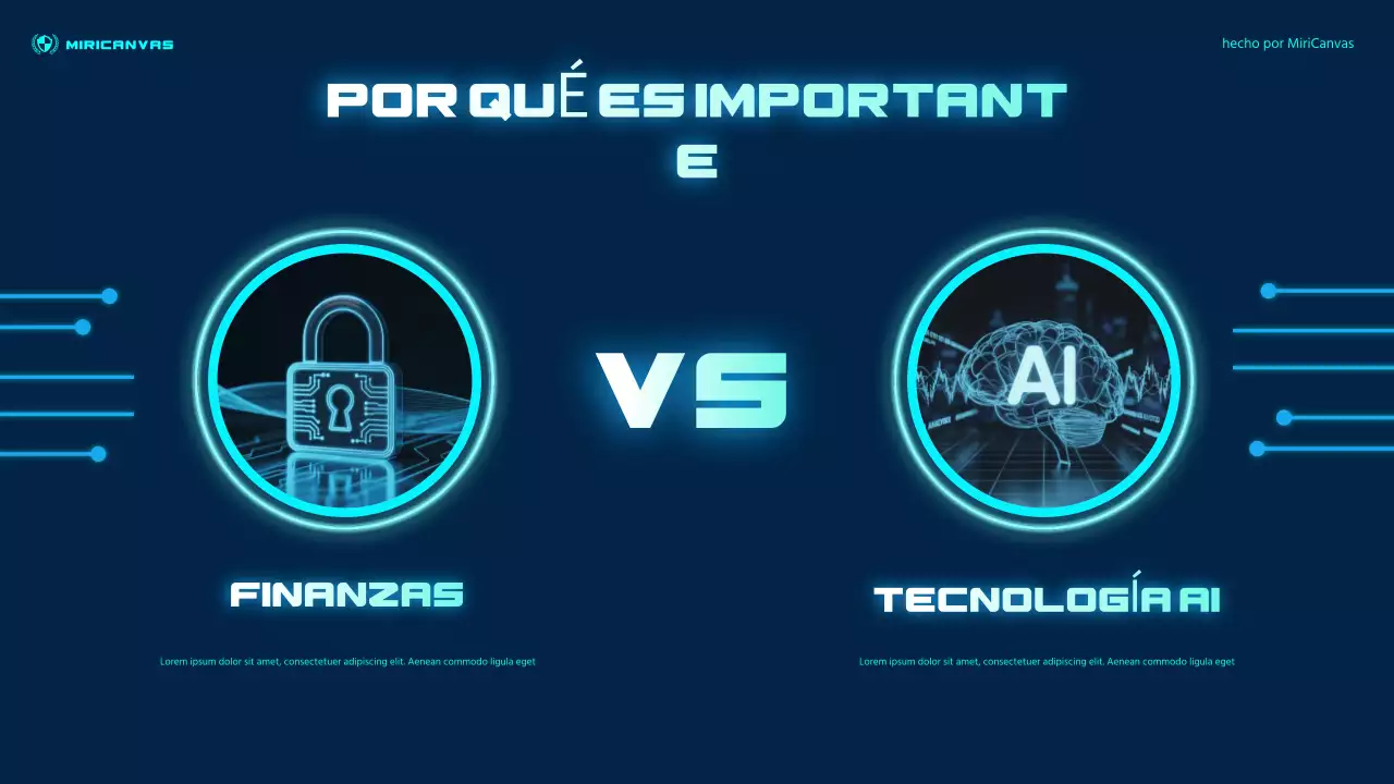 Presentación de finanzas futuristas azules