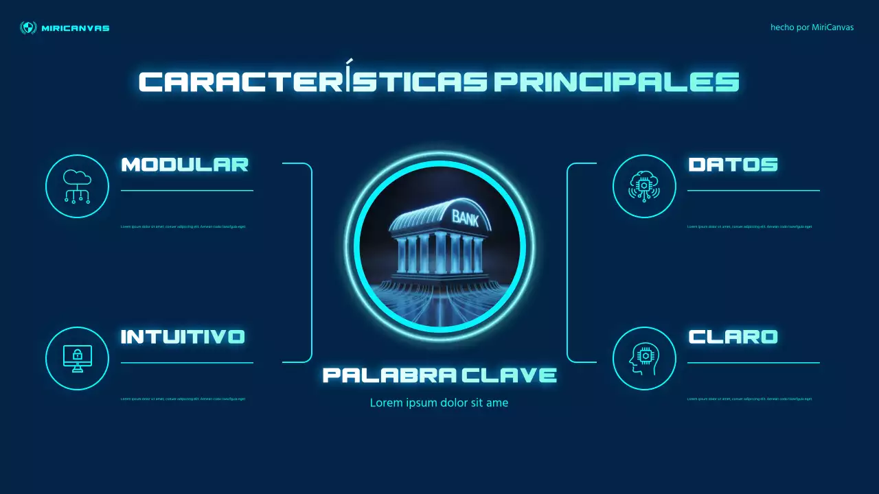 Presentación de finanzas futuristas azules