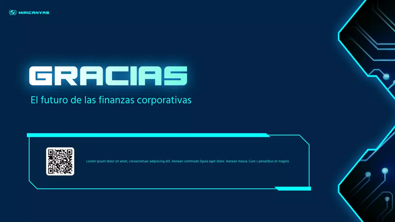 Presentación de finanzas futuristas azules