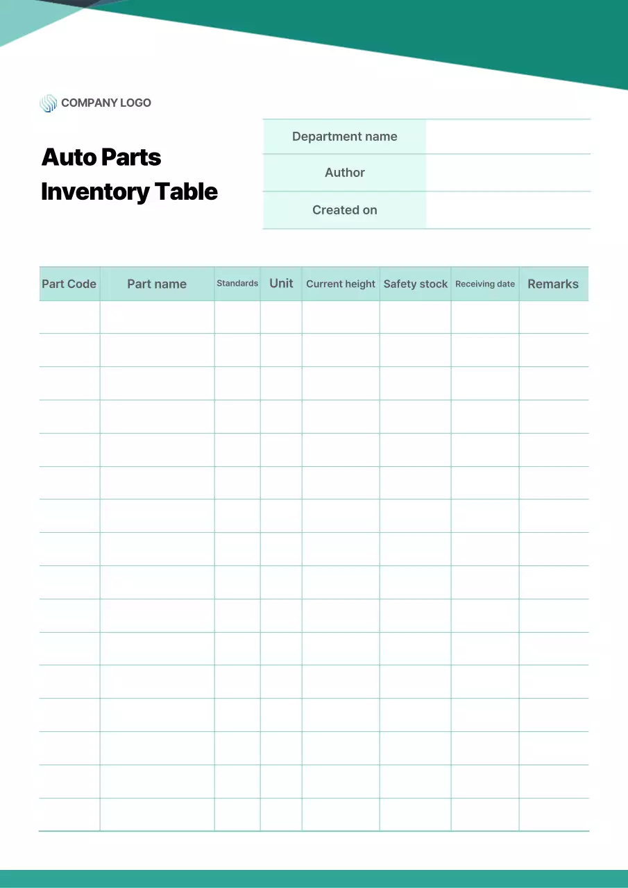 Mẫu quản lý hàng tồn kho cơ bản của Mint