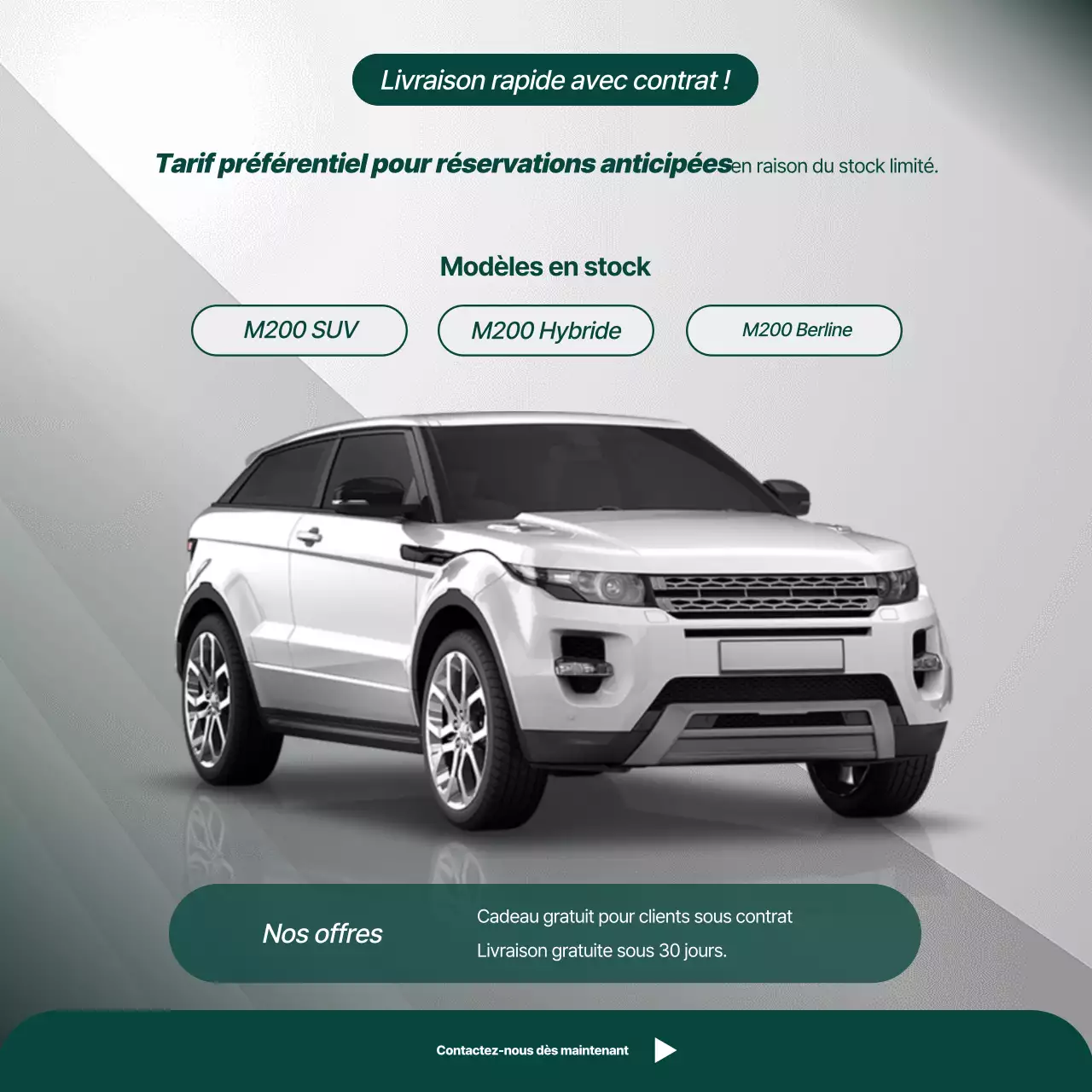 publicité pour une voiture grise moderne