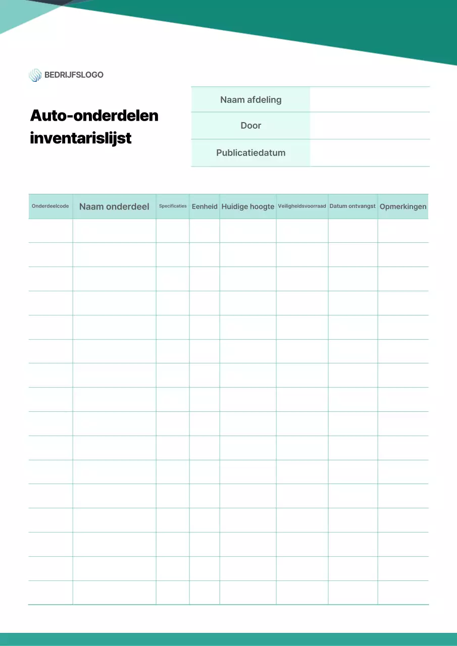 Munt Basis Voorraadbeheer Sjabloon