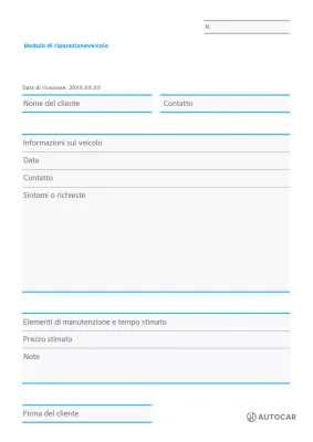 Manuale semplice di riparazione del veicolo blu