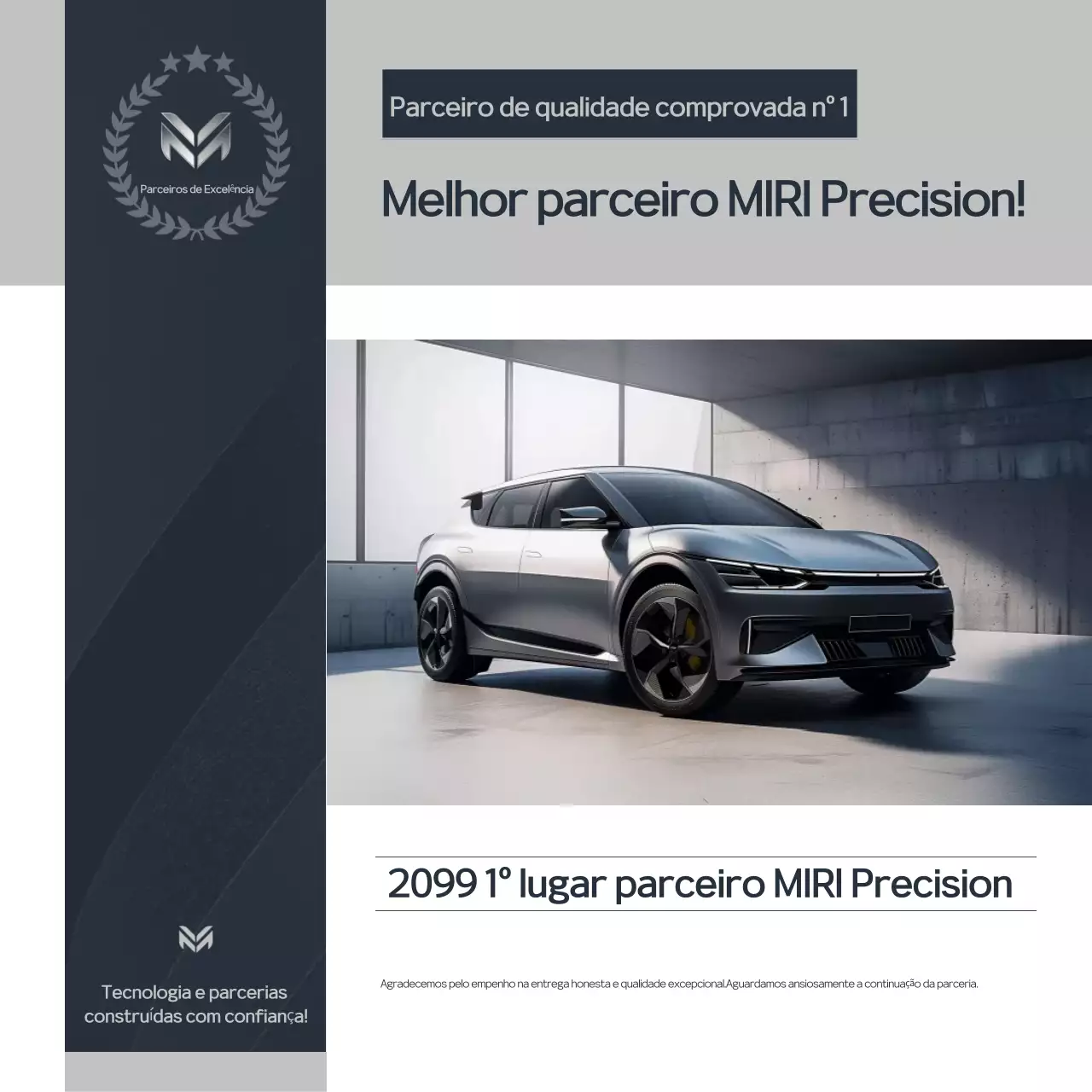 Promoção de carro moderno cinza