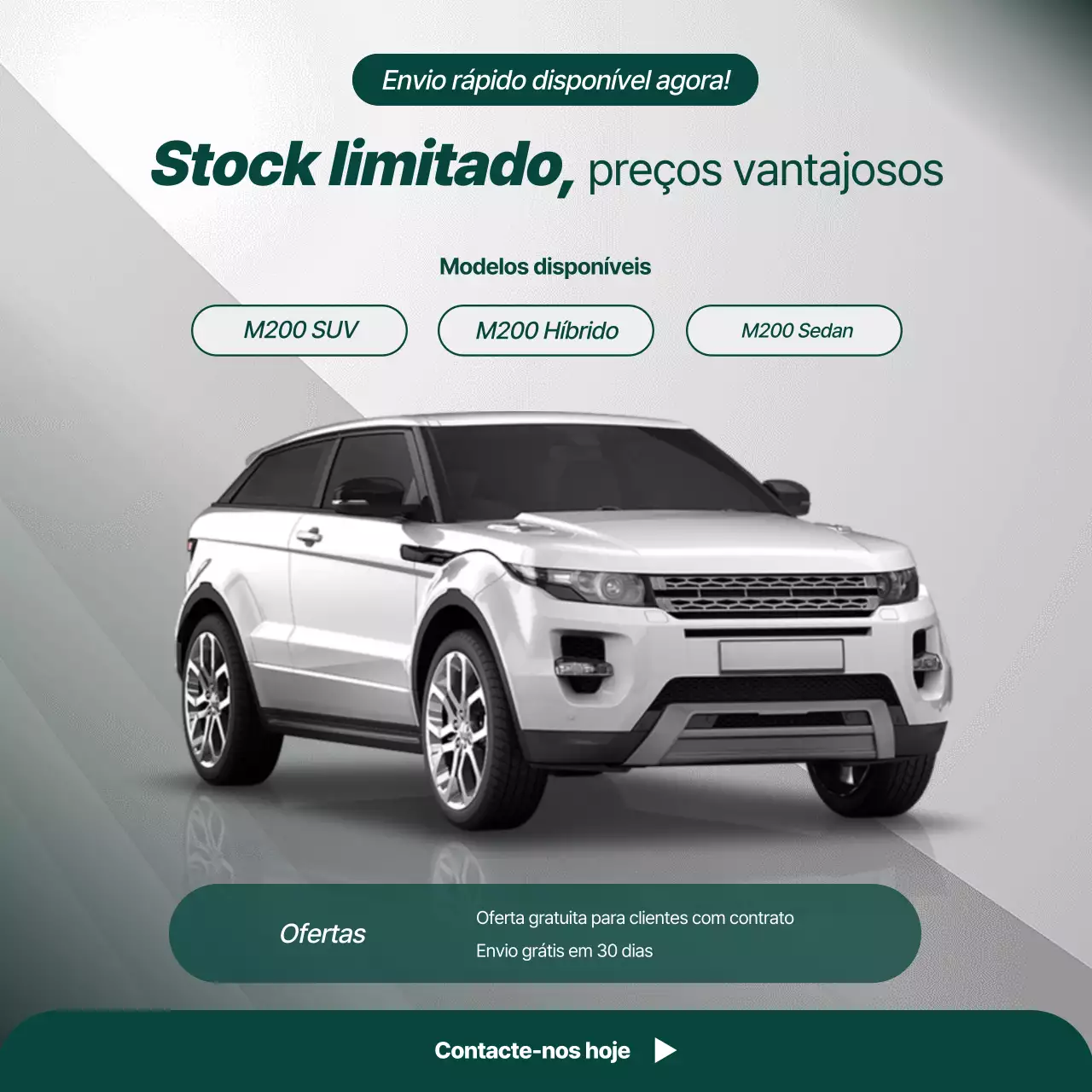 propaganda de carro moderno cinza
