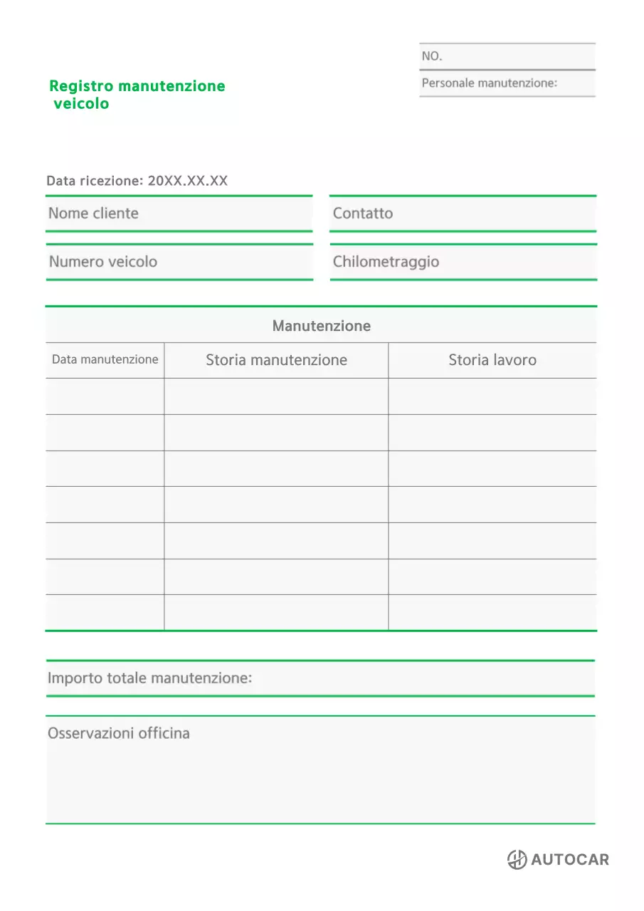 Libretto di circolazione base verde