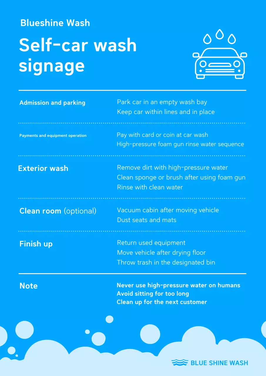Hướng dẫn rửa xe Blue Clean