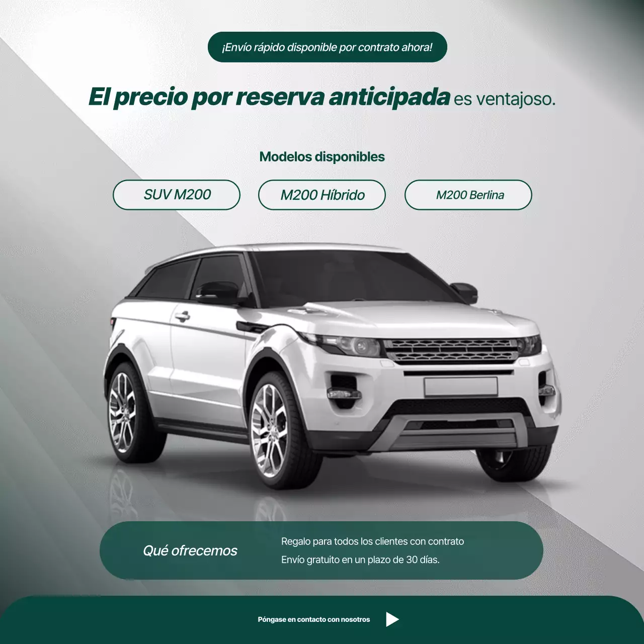 Anuncio de coche moderno gris