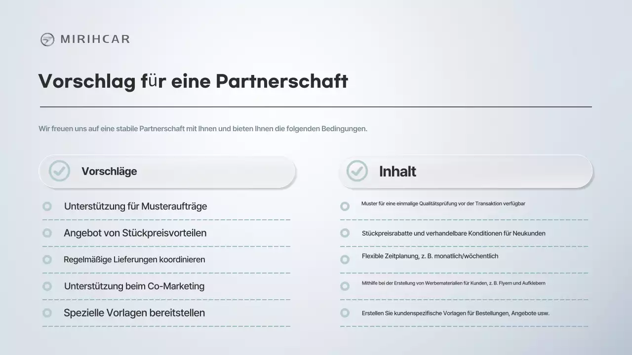 Gray Modern – Partnerschaftsvorschlag für die Lieferung von Autoteilen