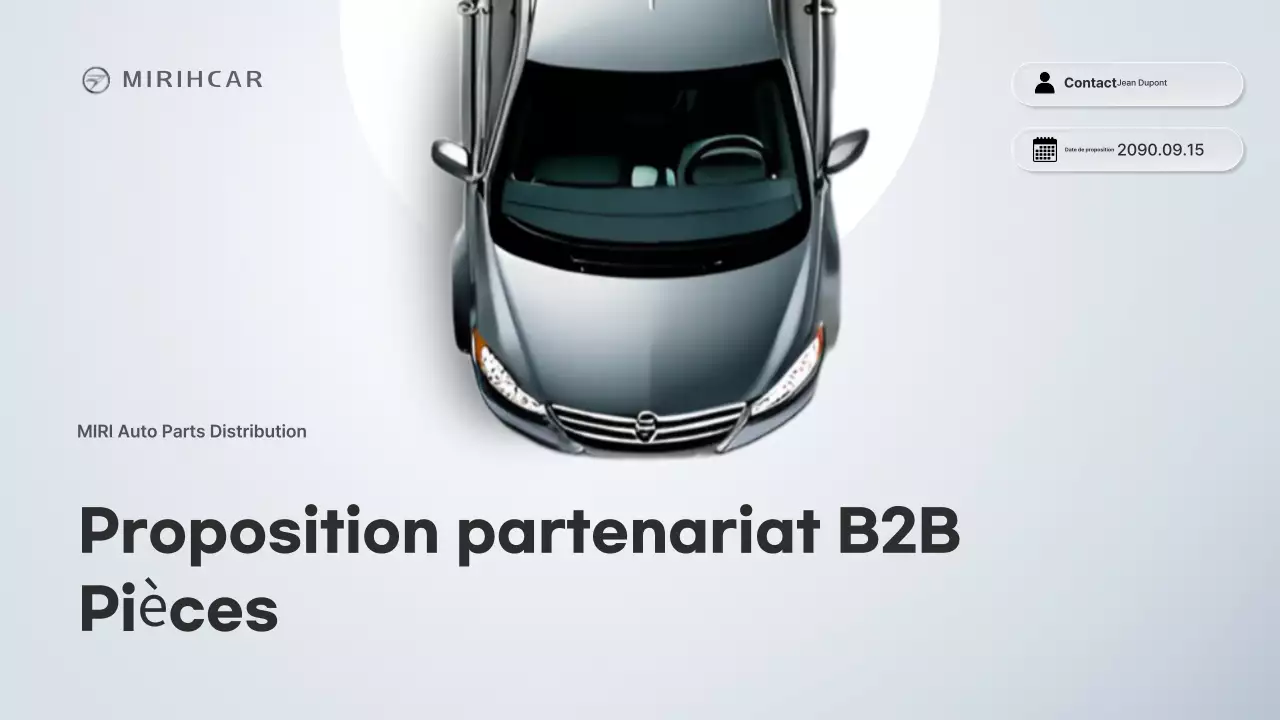 Proposition de partenariat pour l'approvisionnement en pièces automobiles modernes de Gray