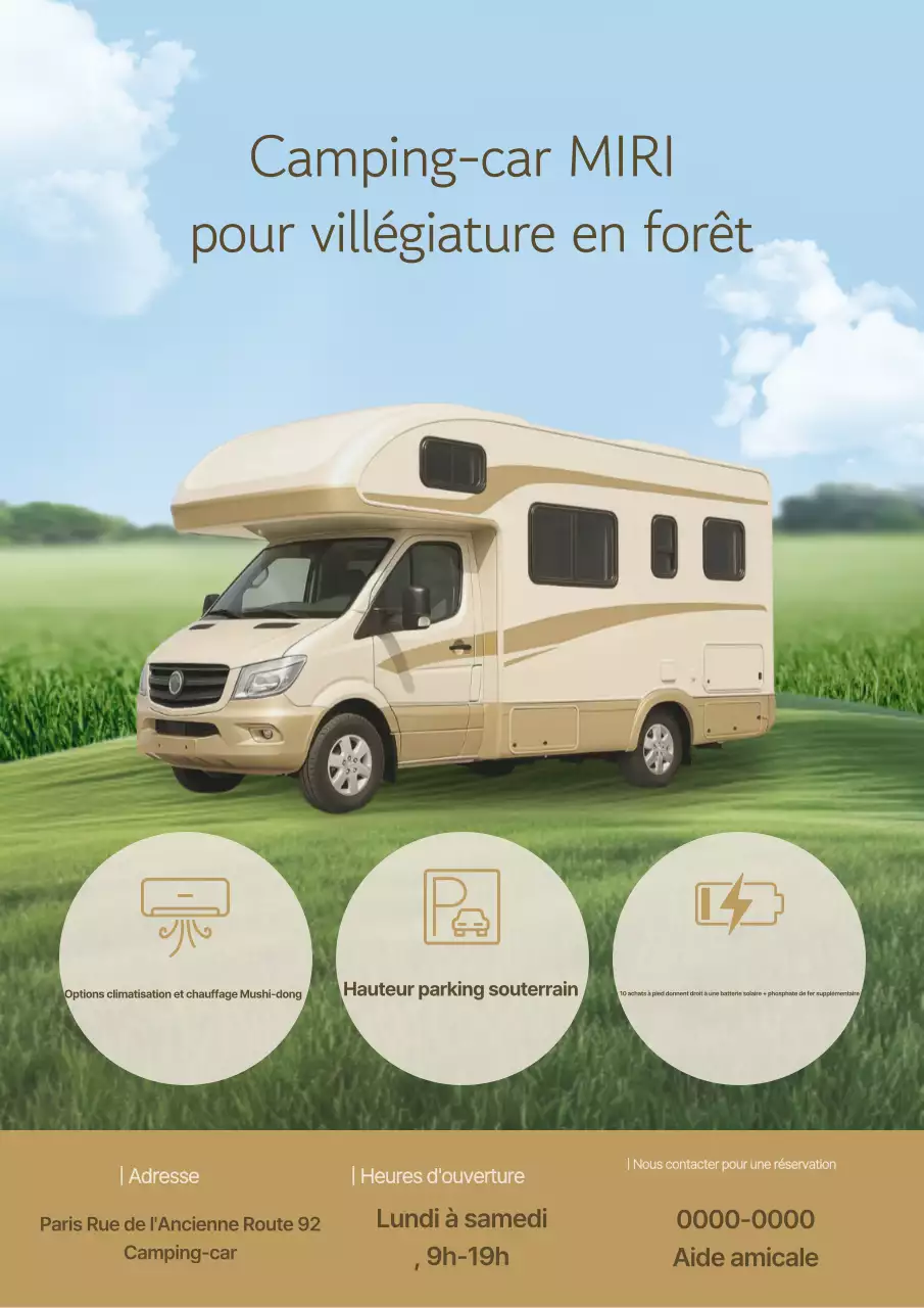 Promotion camping-car beige simple