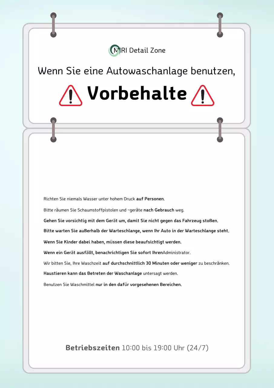 White Clean Sicherheitsrichtlinien