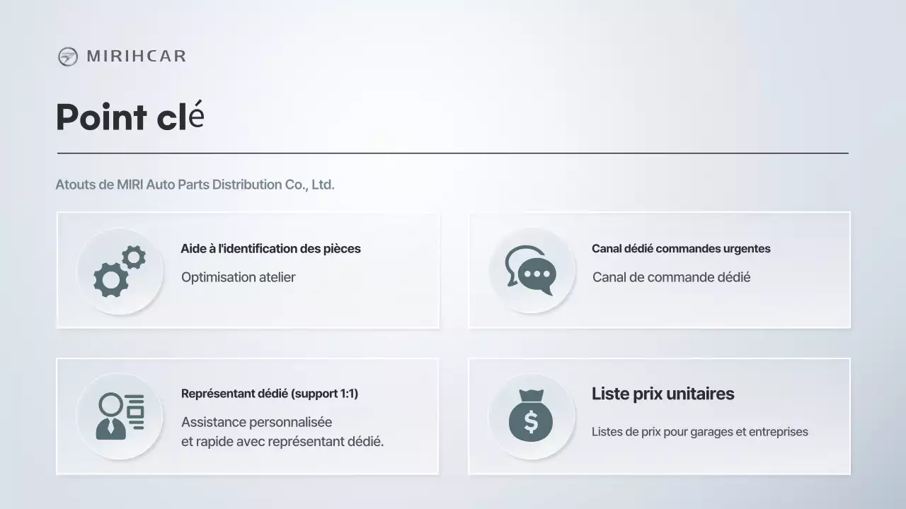 Proposition de partenariat pour l'approvisionnement en pièces automobiles modernes de Gray