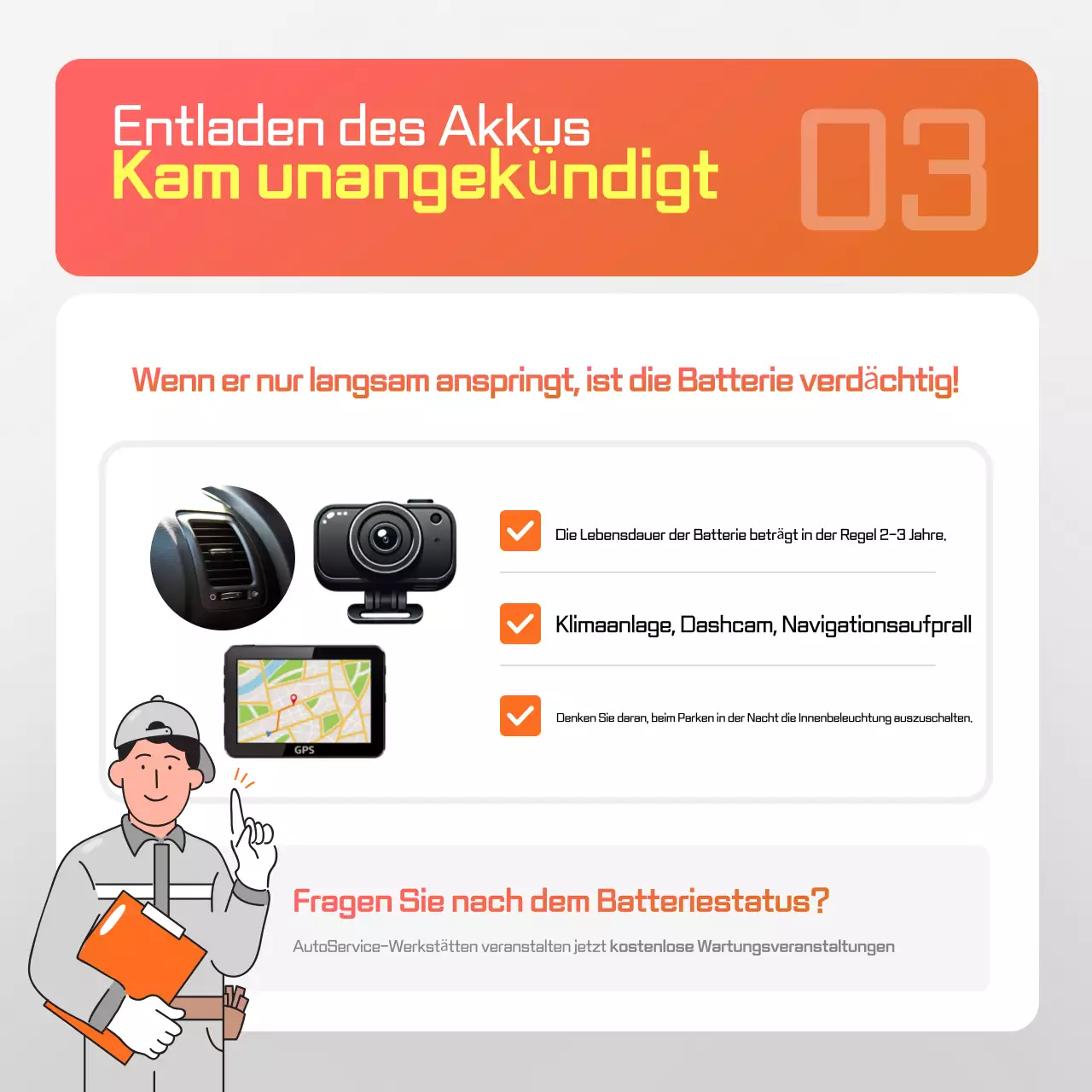 Leitfaden mit Tipps zur Selbstinspektion der Autowartung