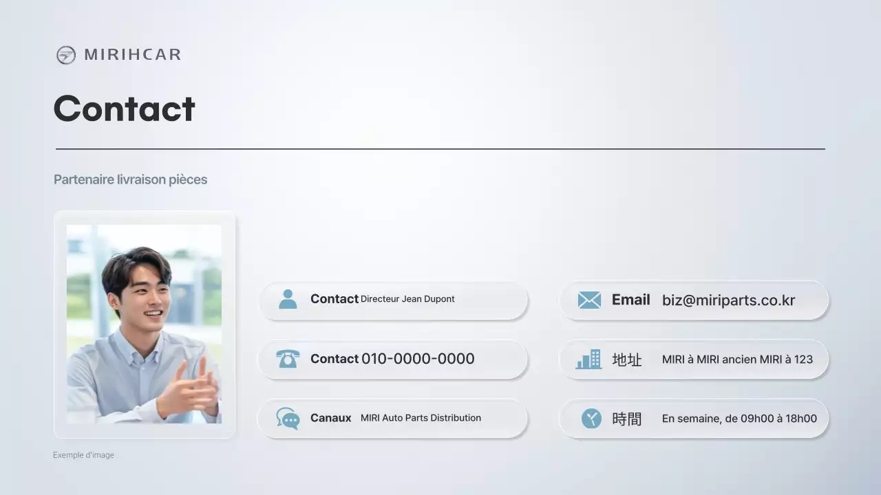 Proposition de partenariat pour l'approvisionnement en pièces automobiles modernes de Gray
