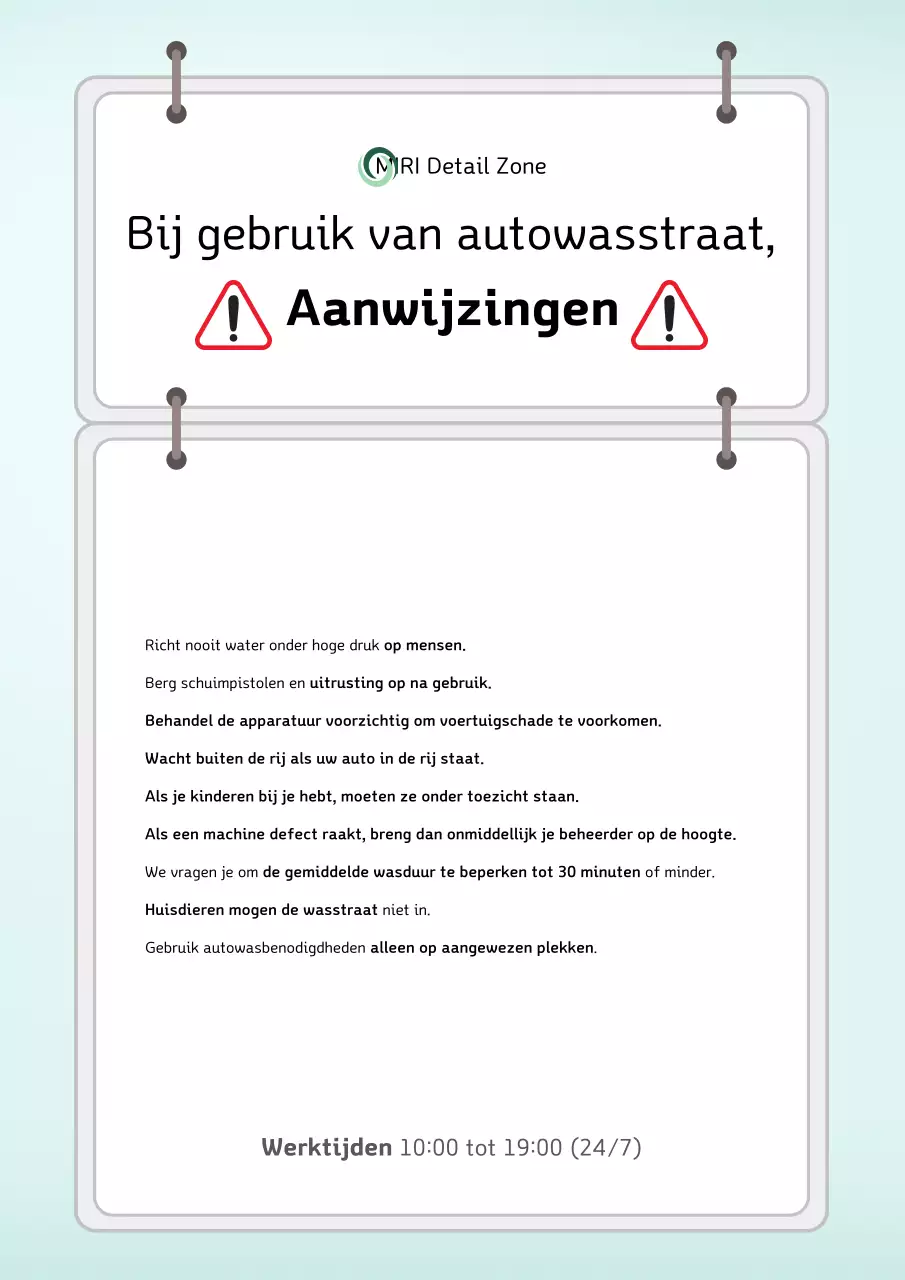 White Clean Veiligheidsrichtlijnen