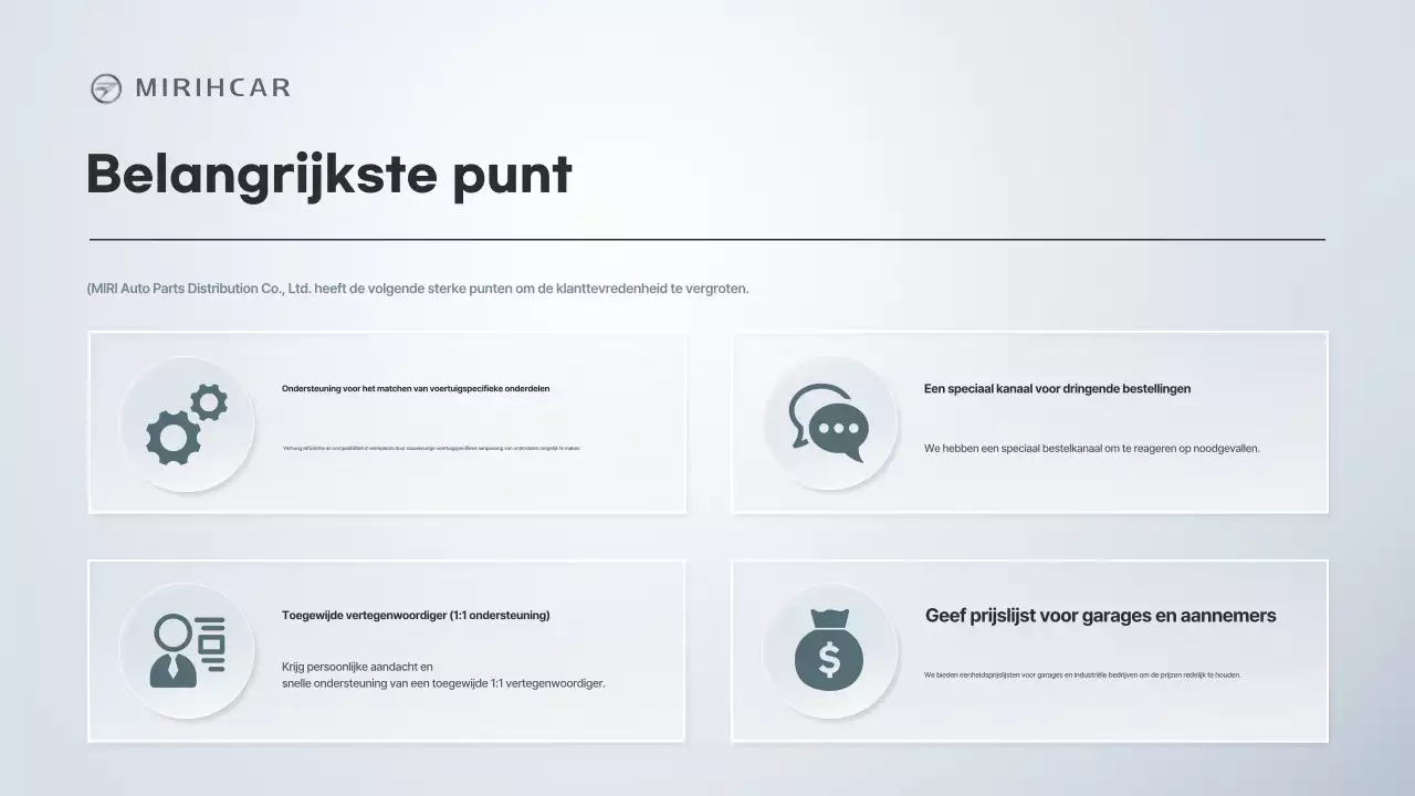 Voorstel voor een partnerschap voor de levering van Gray Modern Automotive Parts