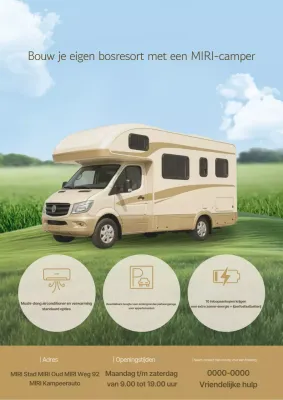 Beige Eenvoudige Camper Van Promotie