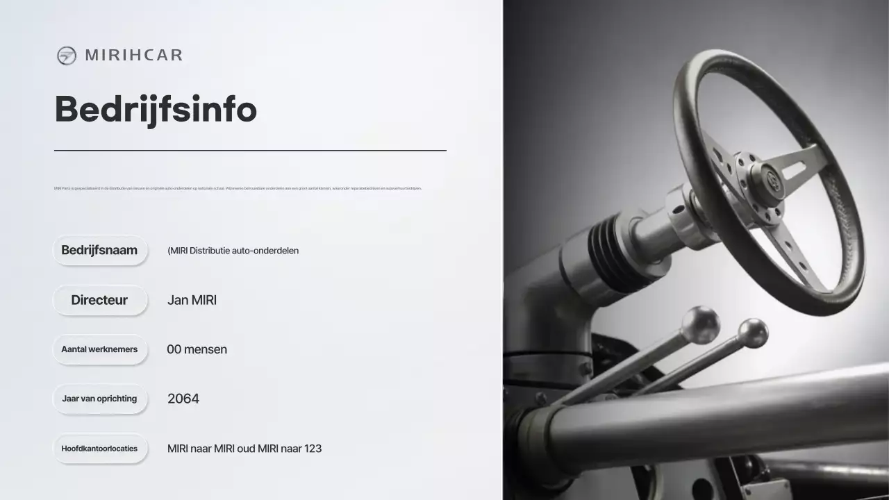 Voorstel voor een partnerschap voor de levering van Gray Modern Automotive Parts