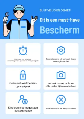 Blauwe eenvoudige veiligheidsrichtlijnen