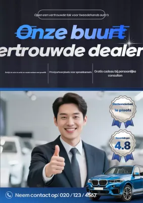 Promotieposter voor gebruikte autodealers