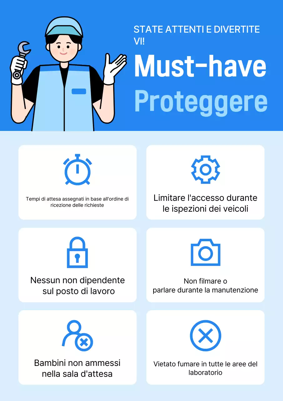 Linee guida di sicurezza semplici blu