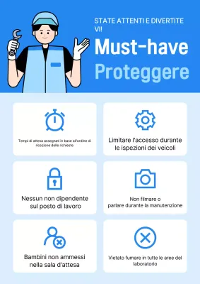 Linee guida di sicurezza semplici blu