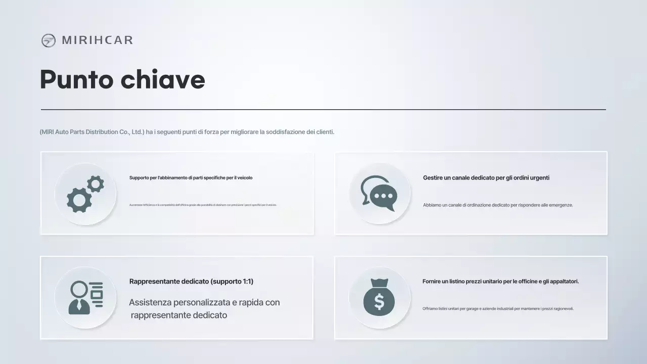Proposta di partnership per la fornitura di componenti per autoveicoli moderni Gray