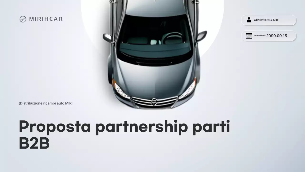 Proposta di partnership per la fornitura di componenti per autoveicoli moderni Gray