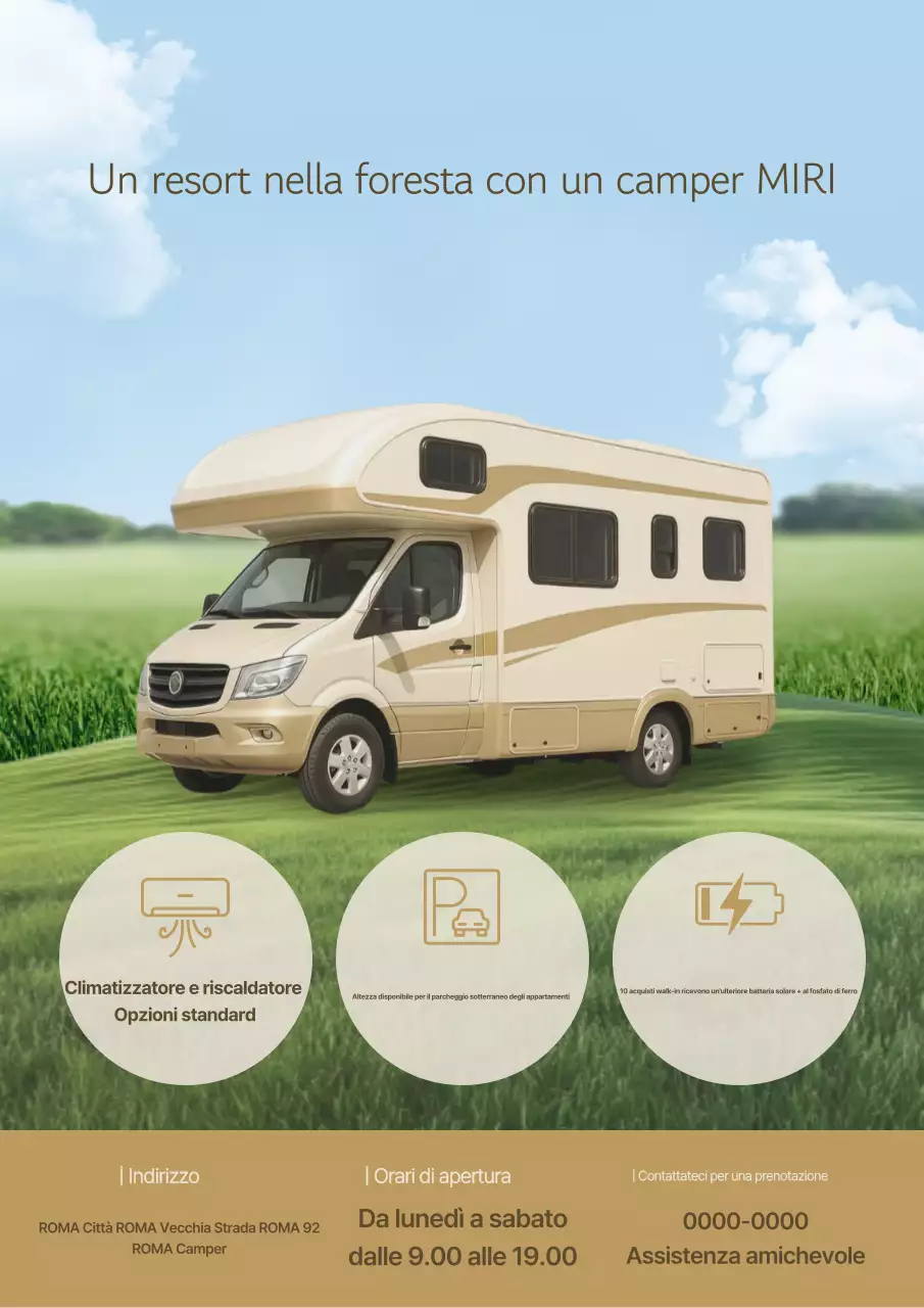 Promozione Camper Van Beige Simple