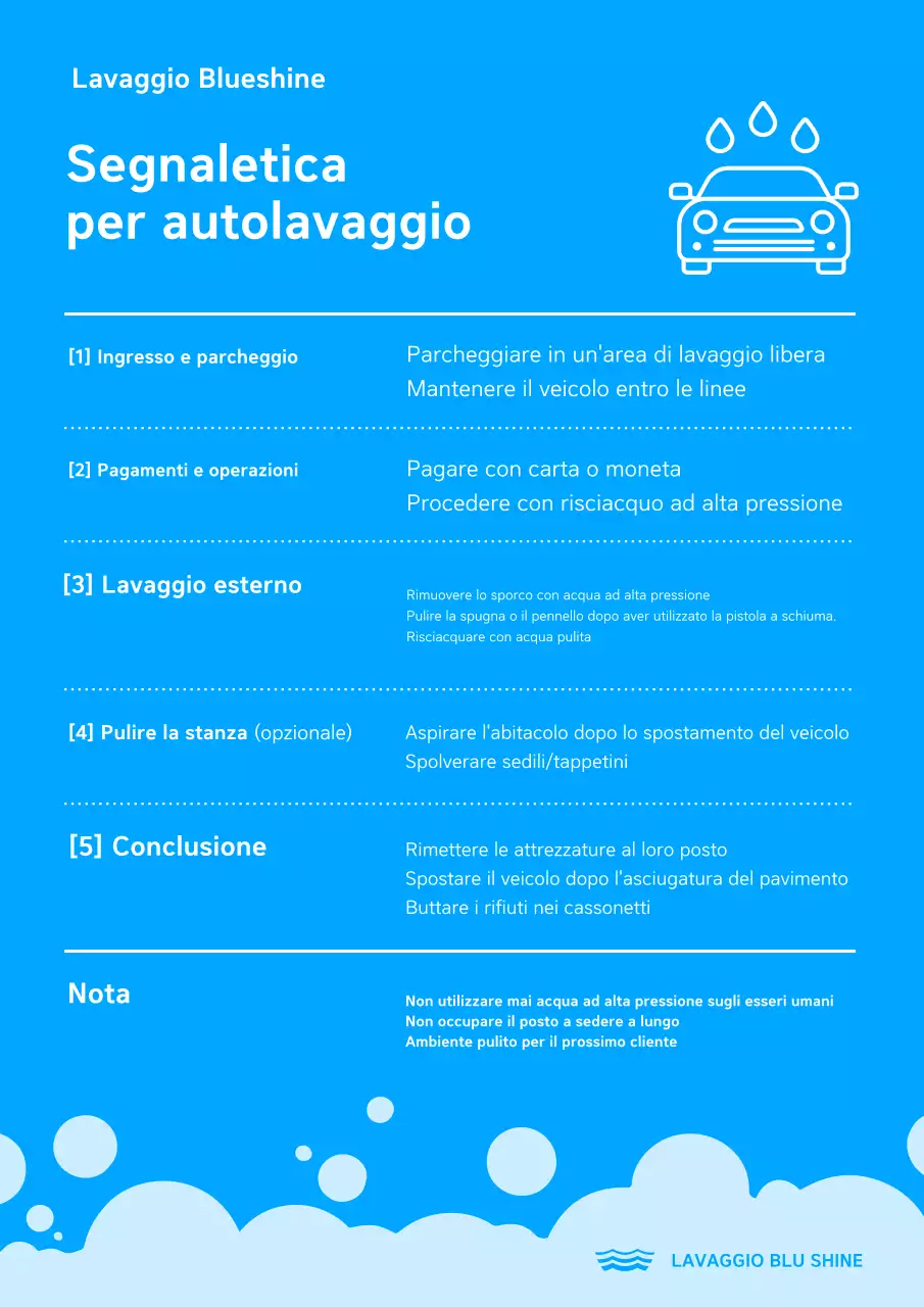 Guida al lavaggio auto Blue Clean