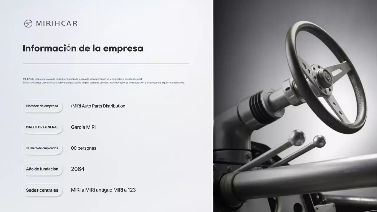 Propuesta de asociación para el suministro de piezas automotrices modernas de Gray