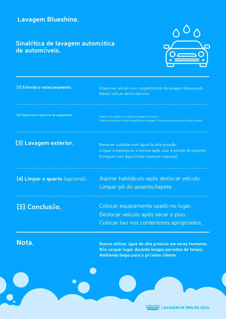 Guia para lavagem de carros Blue Clean