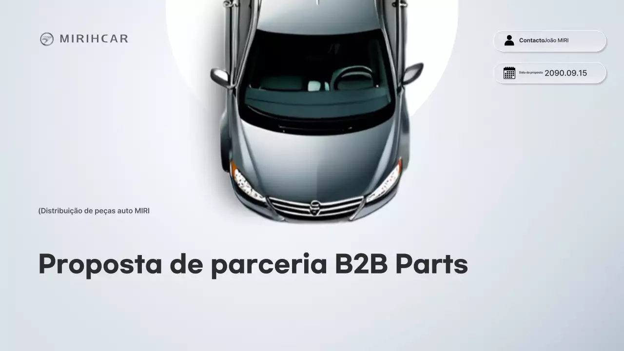 Proposta de Parceria para Fornecimento de Peças Automotivas Modernas Cinza