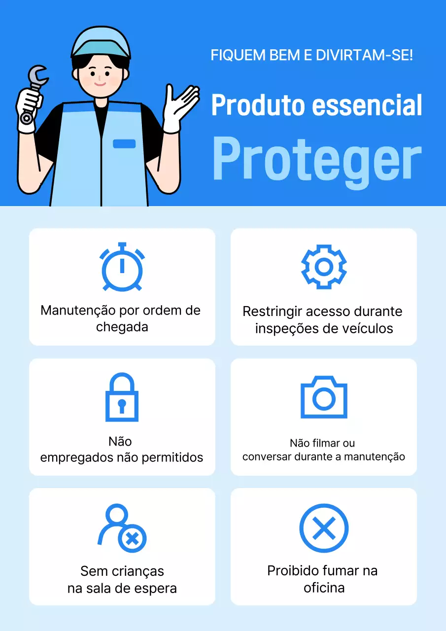 Diretrizes de segurança Blue Simple