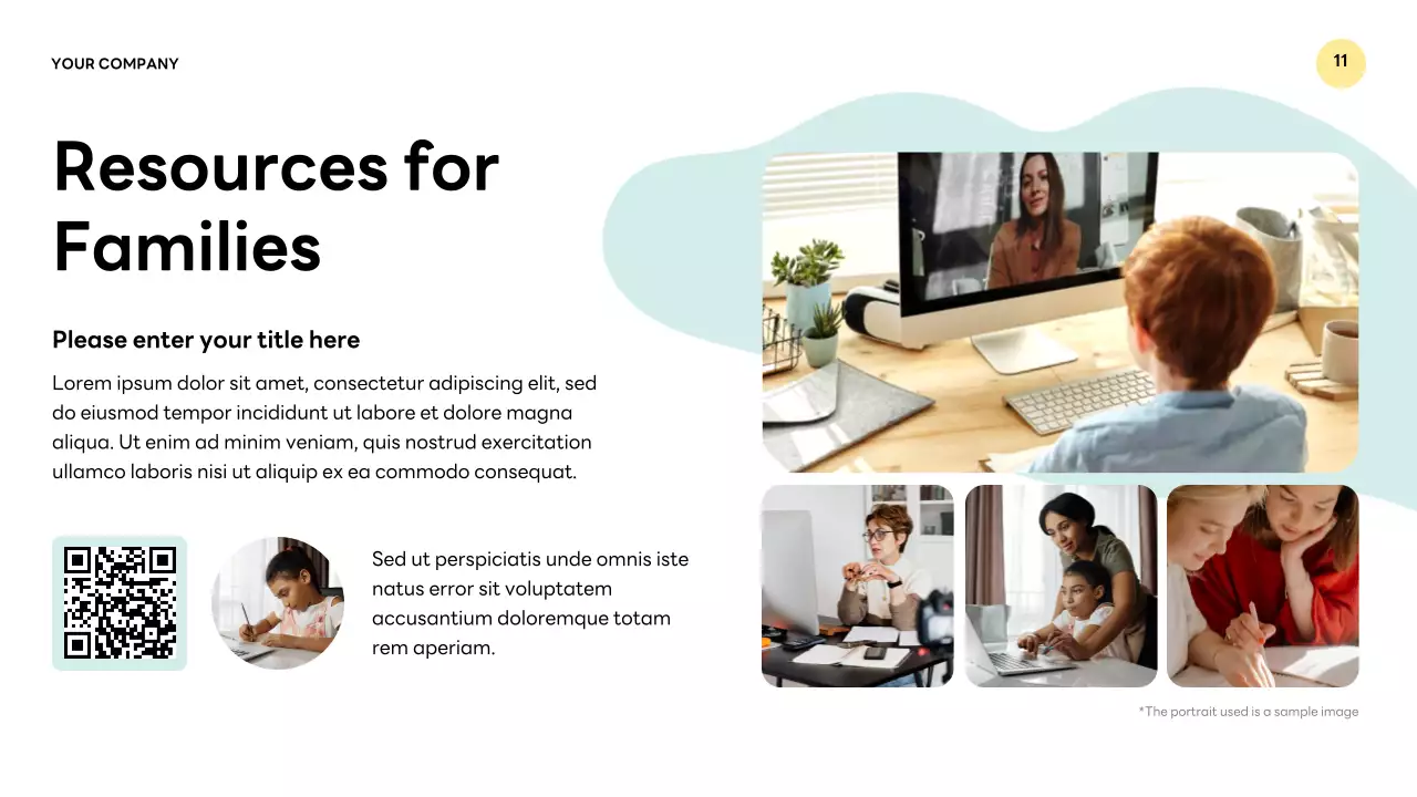 Apresentação de palestra sobre educação infantil moderna roxa