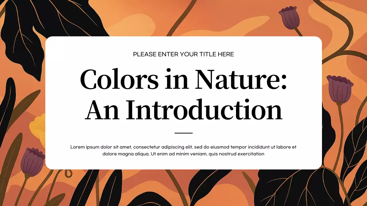 Orange Abstract Colors in Nature Introduction Presentation