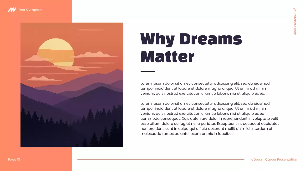 Purple and orange Modern Dream Career Presentation