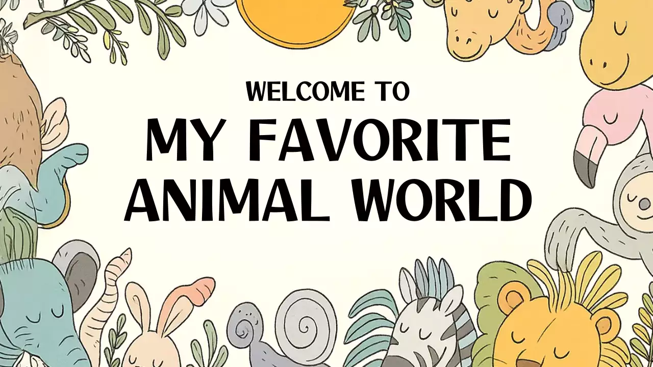 Beige Playful Animal Invitation Presentation