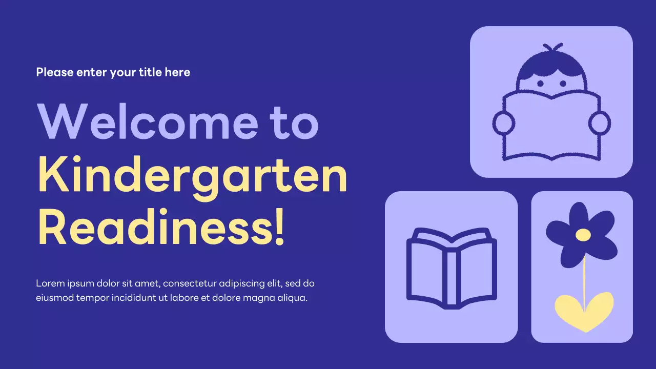 Apresentação de palestra sobre educação infantil moderna roxa