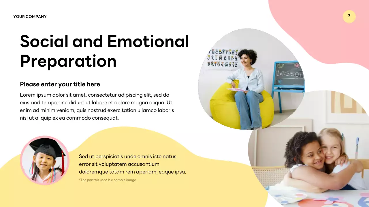 Apresentação de palestra sobre educação infantil moderna roxa